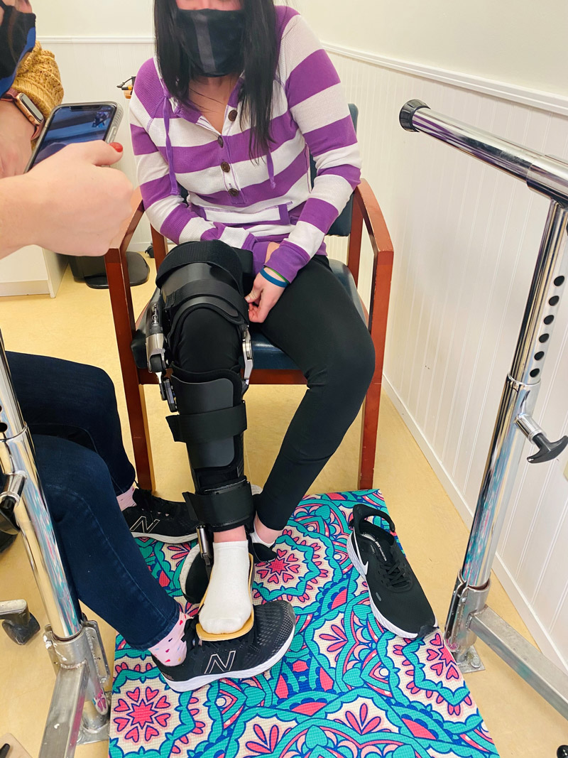 Footplate adjustment to exoskeleton