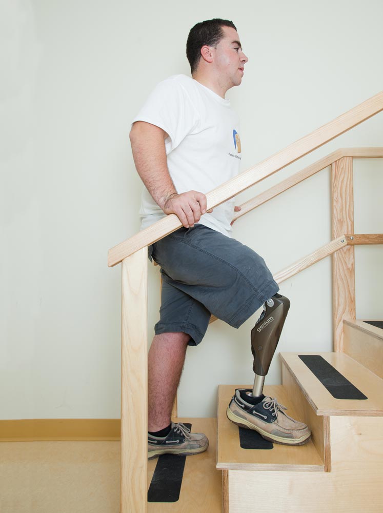 demonstrating C-Leg on stairs